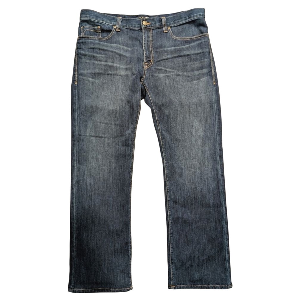 Fidelity Denim Mens 35 x 31‎ Straight Leg 50-11 Pitch Blue Premium Jeans